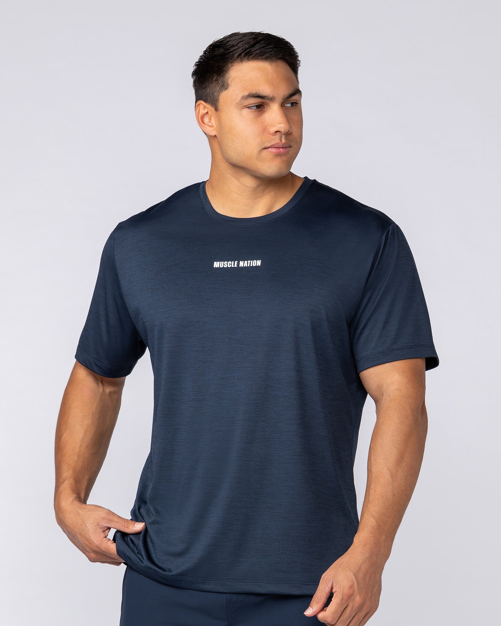 Aero Active Tee - Navy-T-Shirts-S-082532NAVY-S-MNAPPRL43942-1-Muscle Nation