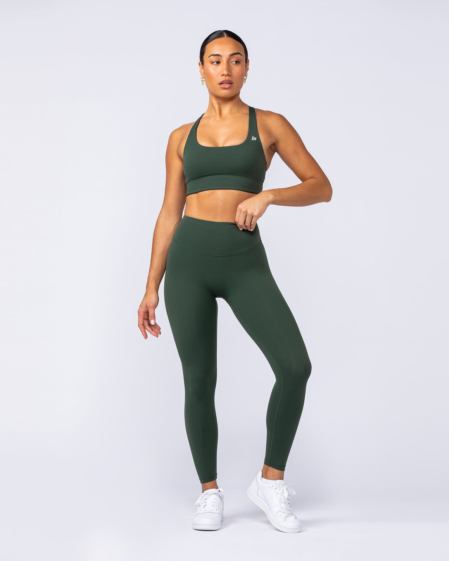 Ultra Aura Ankle Length Leggings - Dark Olive-Leggings-XXS-1124113DKOLV-XXS-MNAPPRL34414-6-Muscle Nation