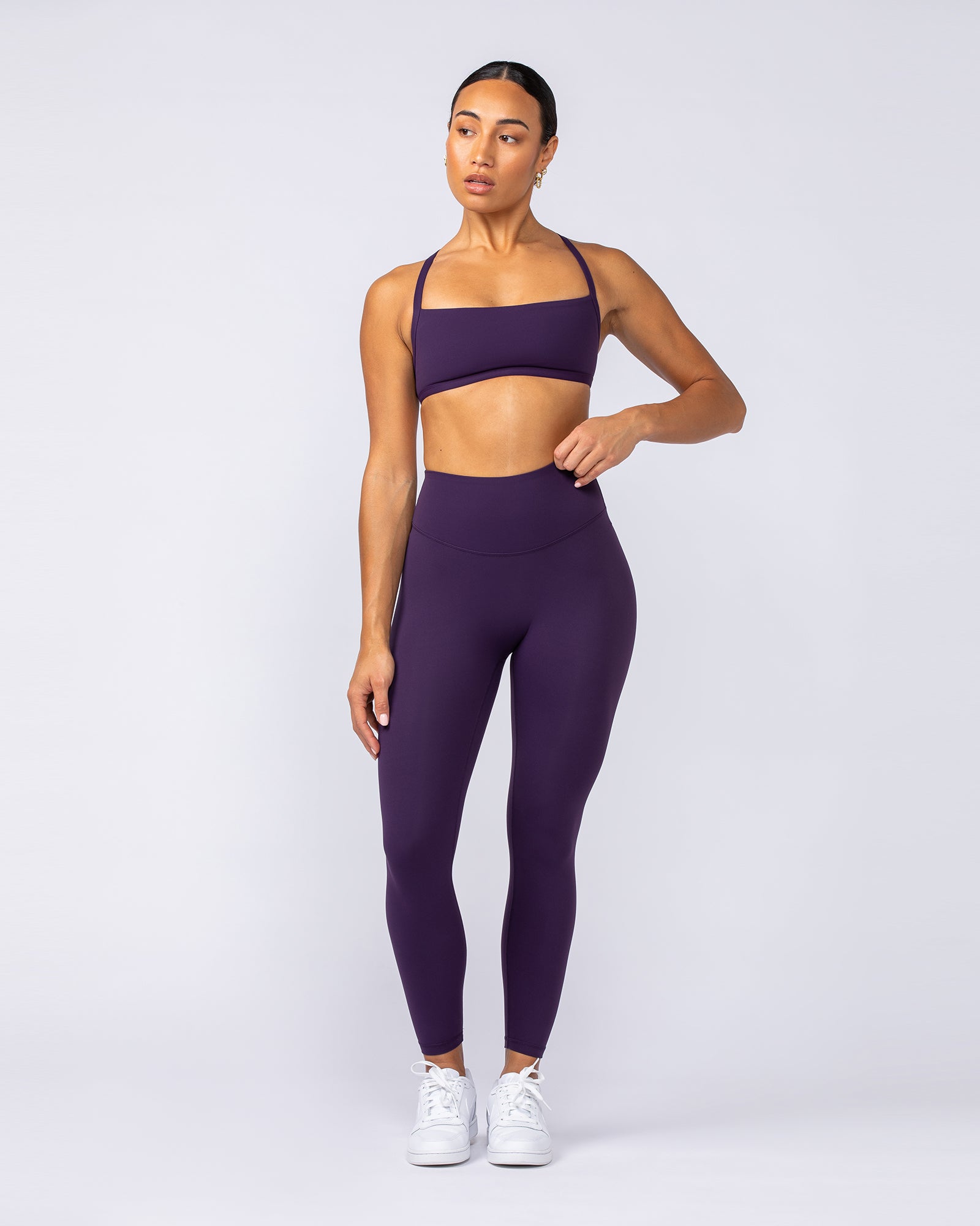 Ultra Aura Ankle Length Leggings - Dark Purple-Leggings-XXS-1124113DRKPUR-XXS-MNAPPRL34396-7-Muscle Nation