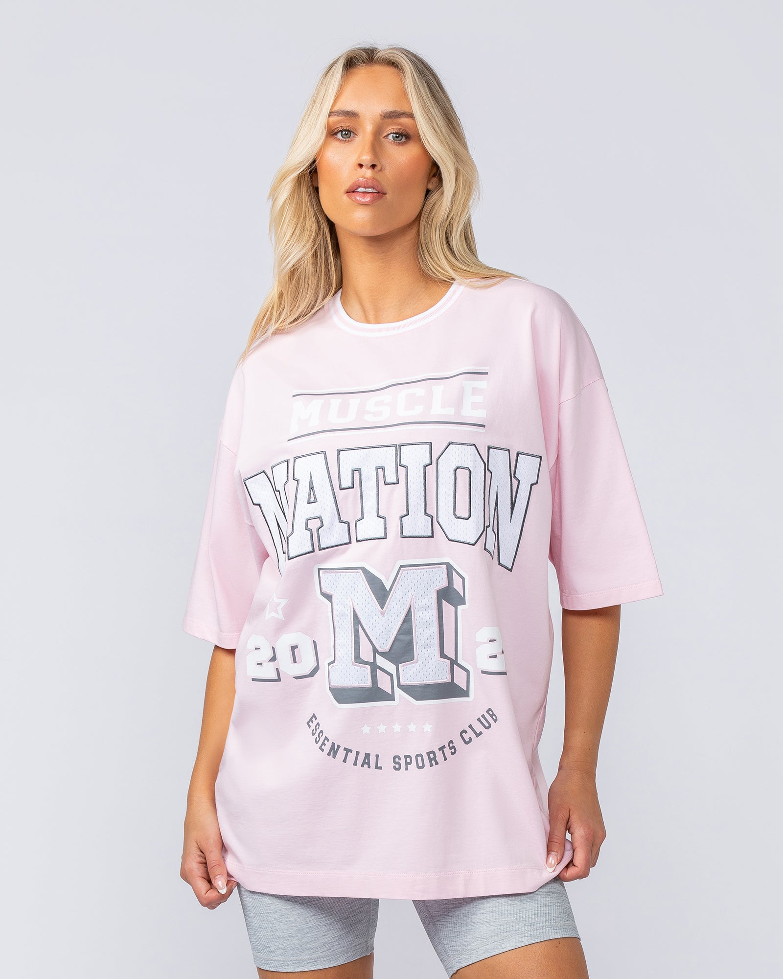 Sporting Club Oversized Tee - Soft Pink-T-Shirts-XS-1124205SFTP-XS-MNAPPRL35275-7-Muscle Nation