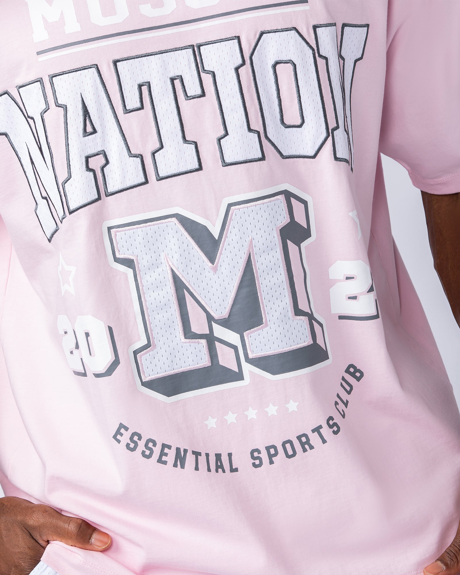 Sporting Club Oversized Tee - Soft Pink-T-Shirts-XS-1124205SFTP-XS-MNAPPRL35275-2-Muscle Nation