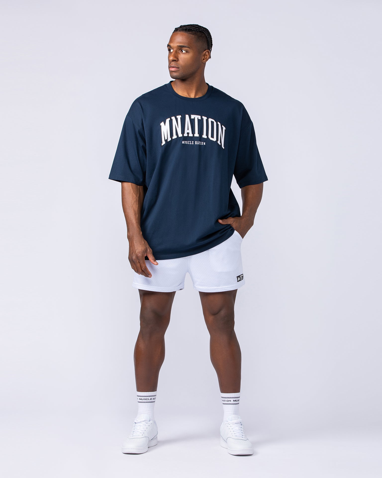 MN Varsity Oversized Tee - Navy-T-Shirts-XS-1124213NAVY-XS-MNAPPRL40836-5-Muscle Nation