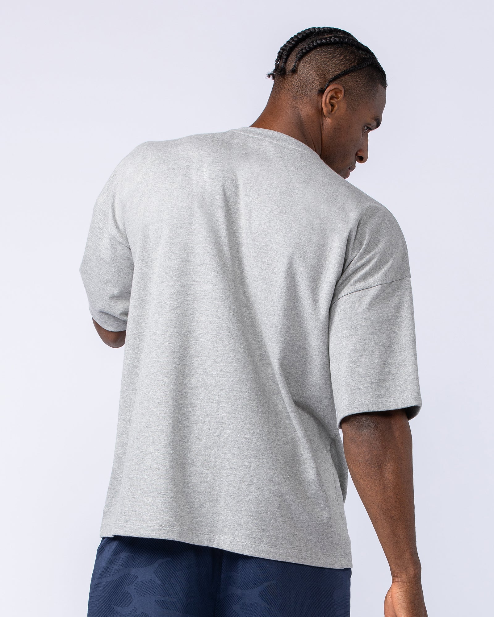 Original Oversized Boxy Tee - Grey Marl-T-Shirts-XS-1124186GRYMRL-XS-MNAPPRL35155-5-Muscle Nation