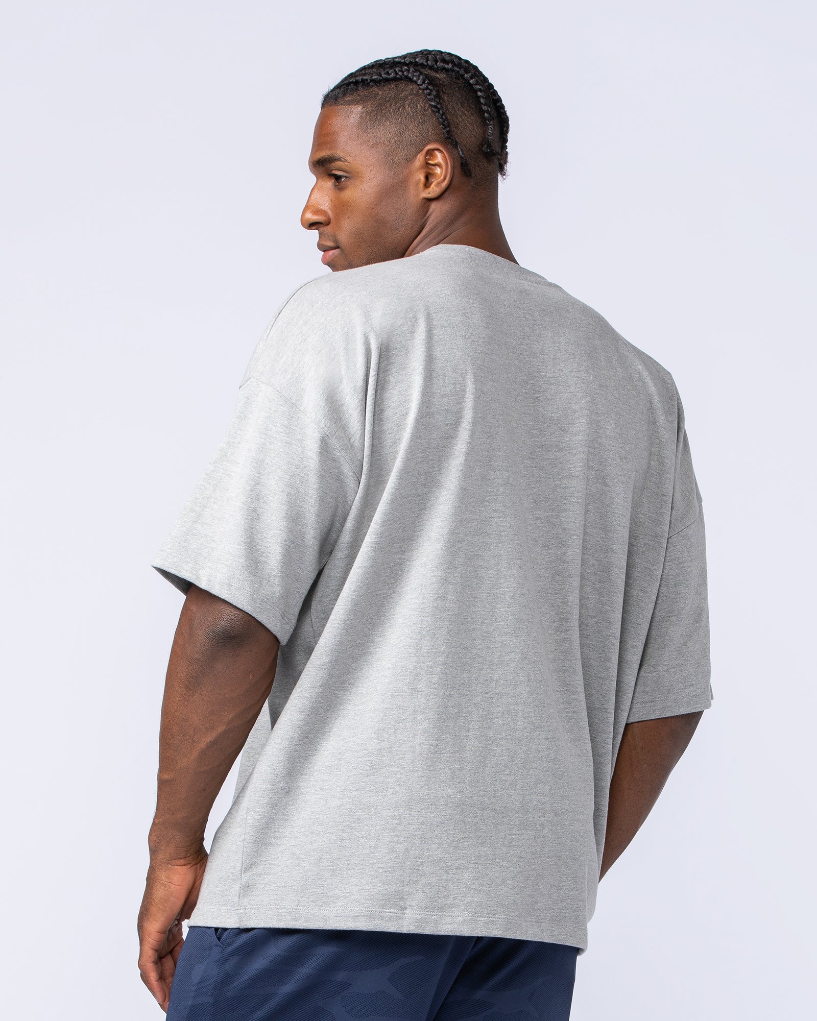 Original Oversized Boxy Tee - Grey Marl-T-Shirts-XS-1124186GRYMRL-XS-MNAPPRL35155-4-Muscle Nation