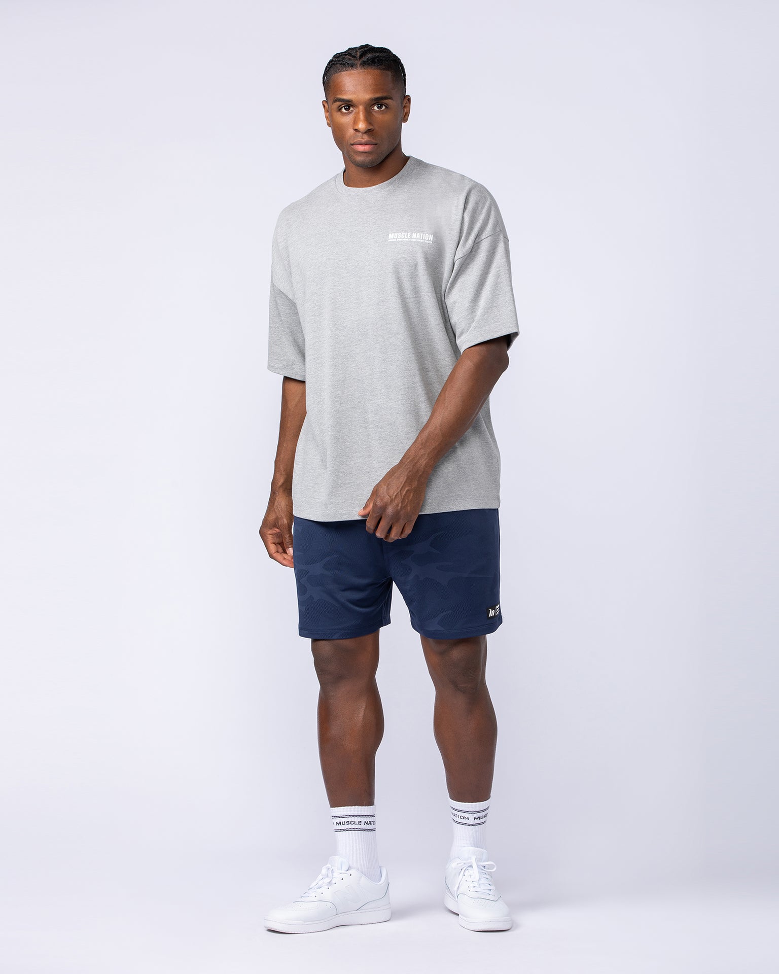 Original Oversized Boxy Tee - Grey Marl-T-Shirts-XS-1124186GRYMRL-XS-MNAPPRL35155-6-Muscle Nation