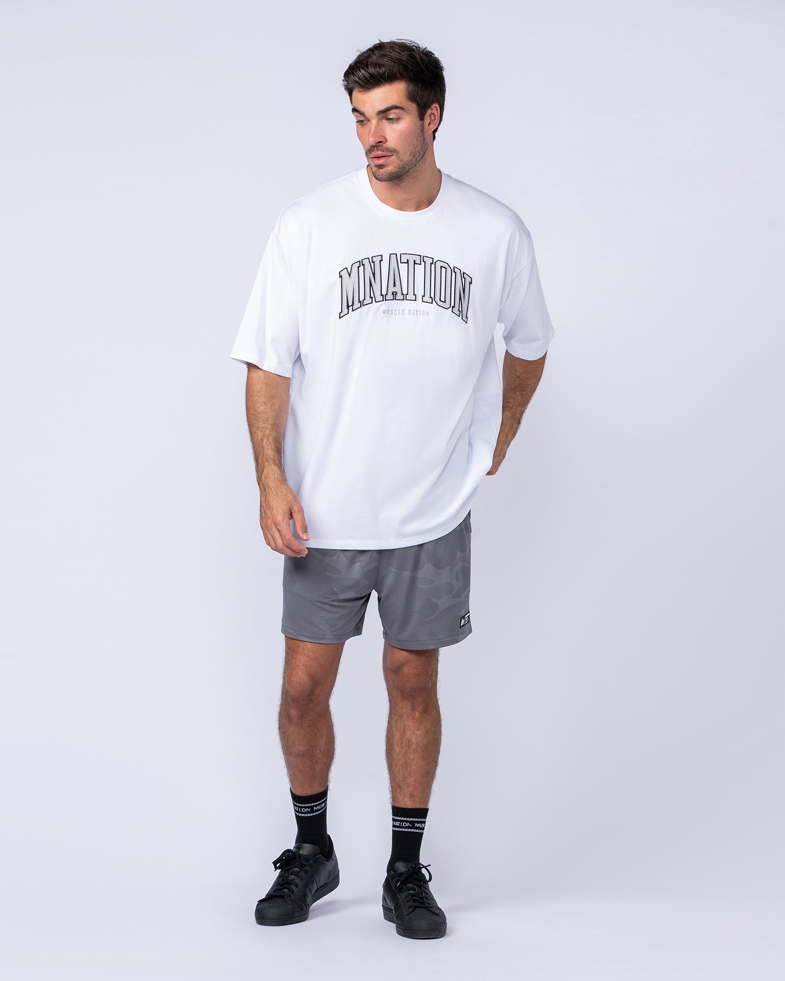 MN Varsity Oversized Tee - White-T-Shirts-XS-1124213WHT-XS-MNAPPRL40835-5-Muscle Nation