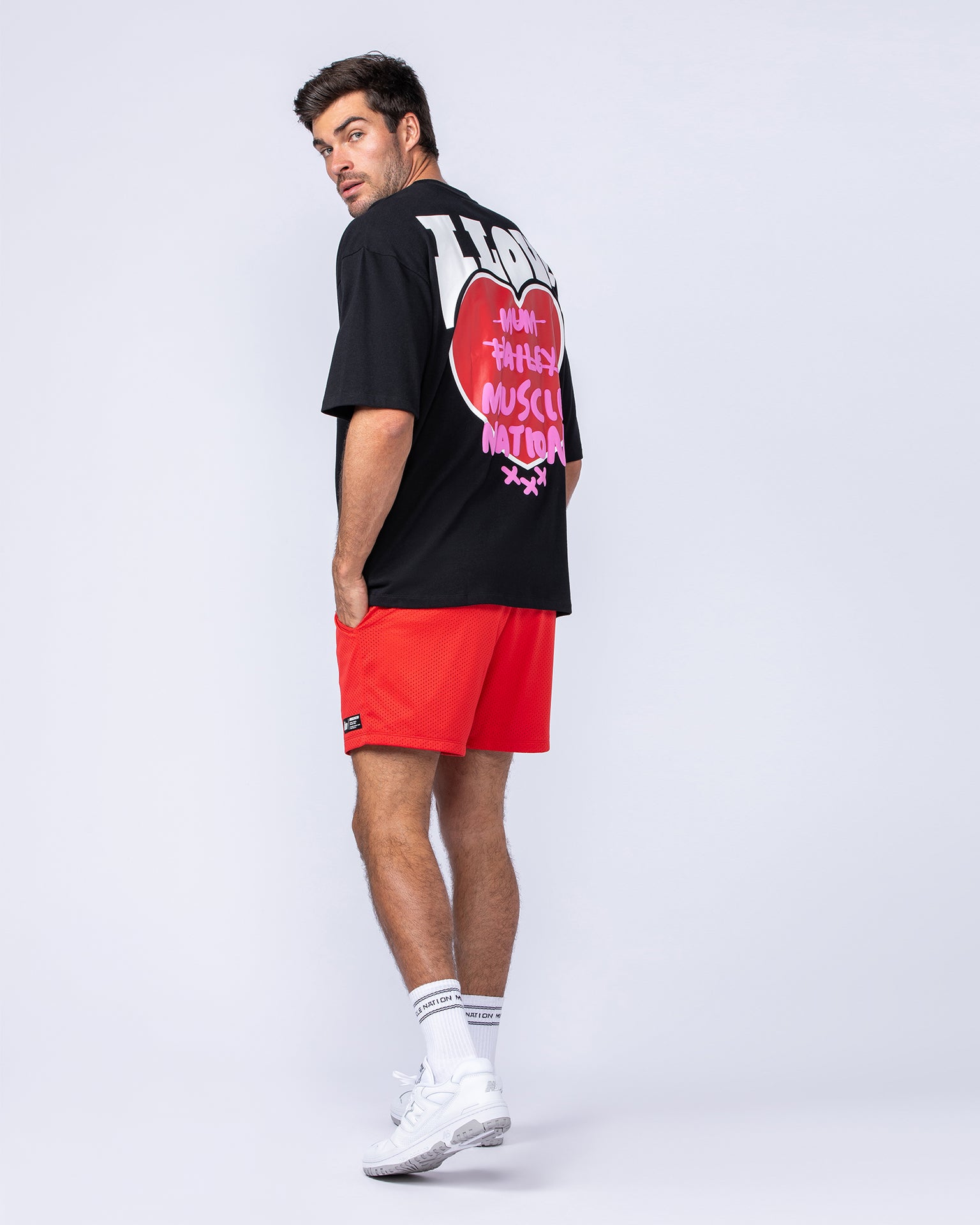 Mens Biggest Fan Oversized Tee - Black-T-Shirts-XS-112474BLK-XS-MNAPPRL35331-6-Muscle Nation