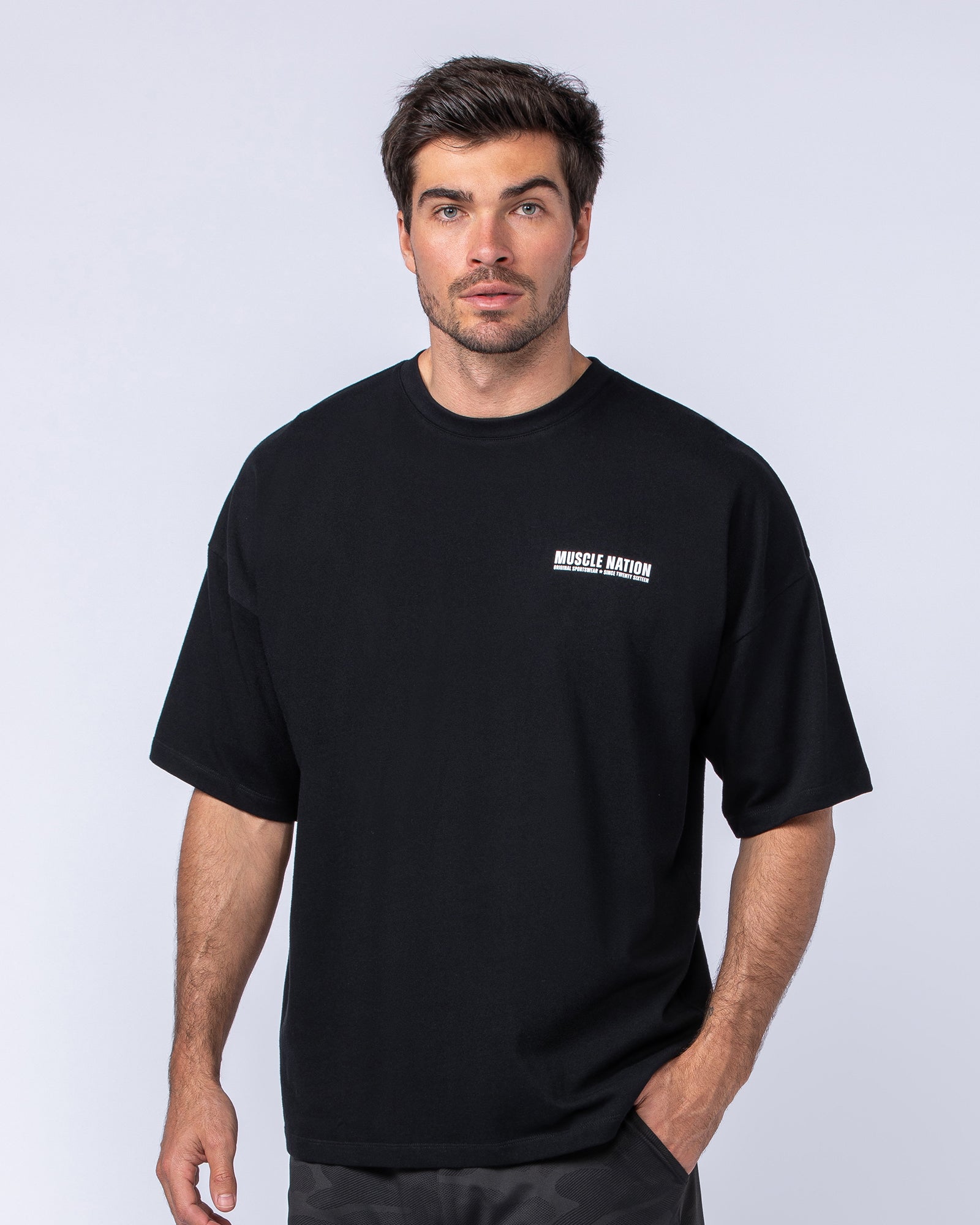 Original Oversized Boxy Tee - Black-T-Shirts-XS-1124186BLK-XS-MNAPPRL35147-2-Muscle Nation
