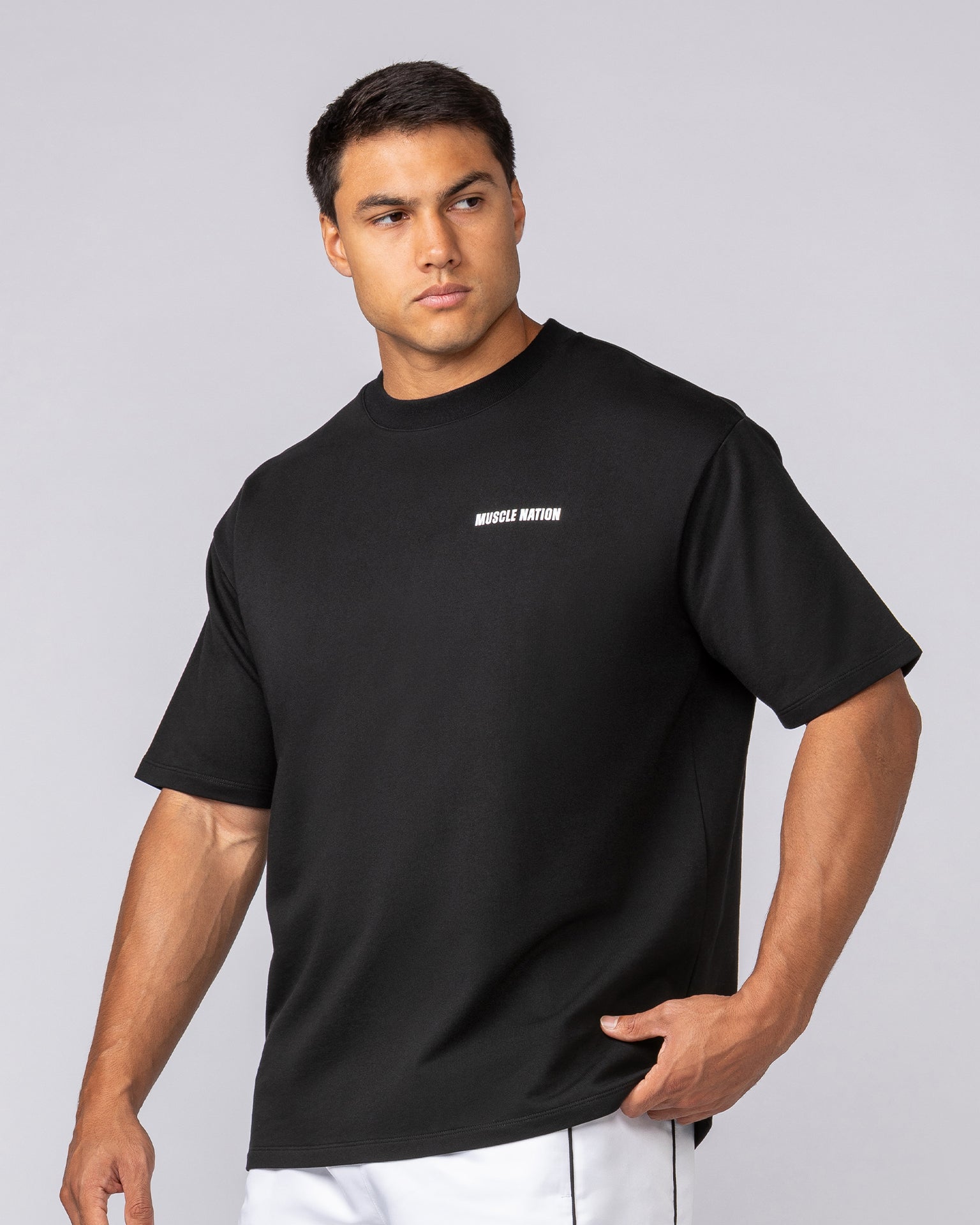 Essential Regular Fit Tee - Black-T-Shirts-S-062532BLK-S-MNAPPRL43307-2-Muscle Nation