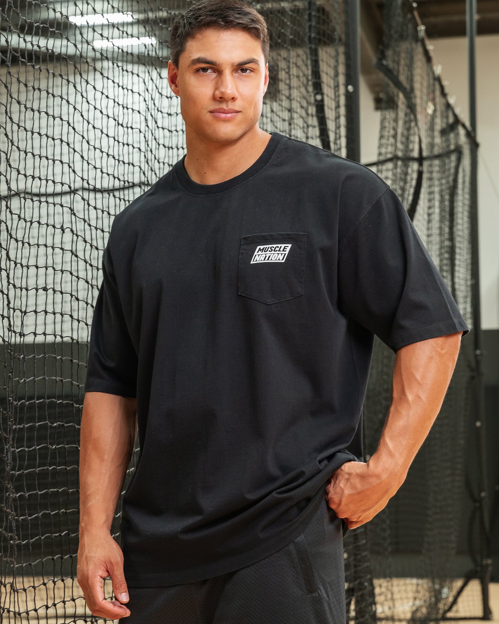 Oversized Pocket Pump Cover - Black-T-Shirts-XS-092414BLK-XS-MNAPPRL40081-1-Muscle Nation