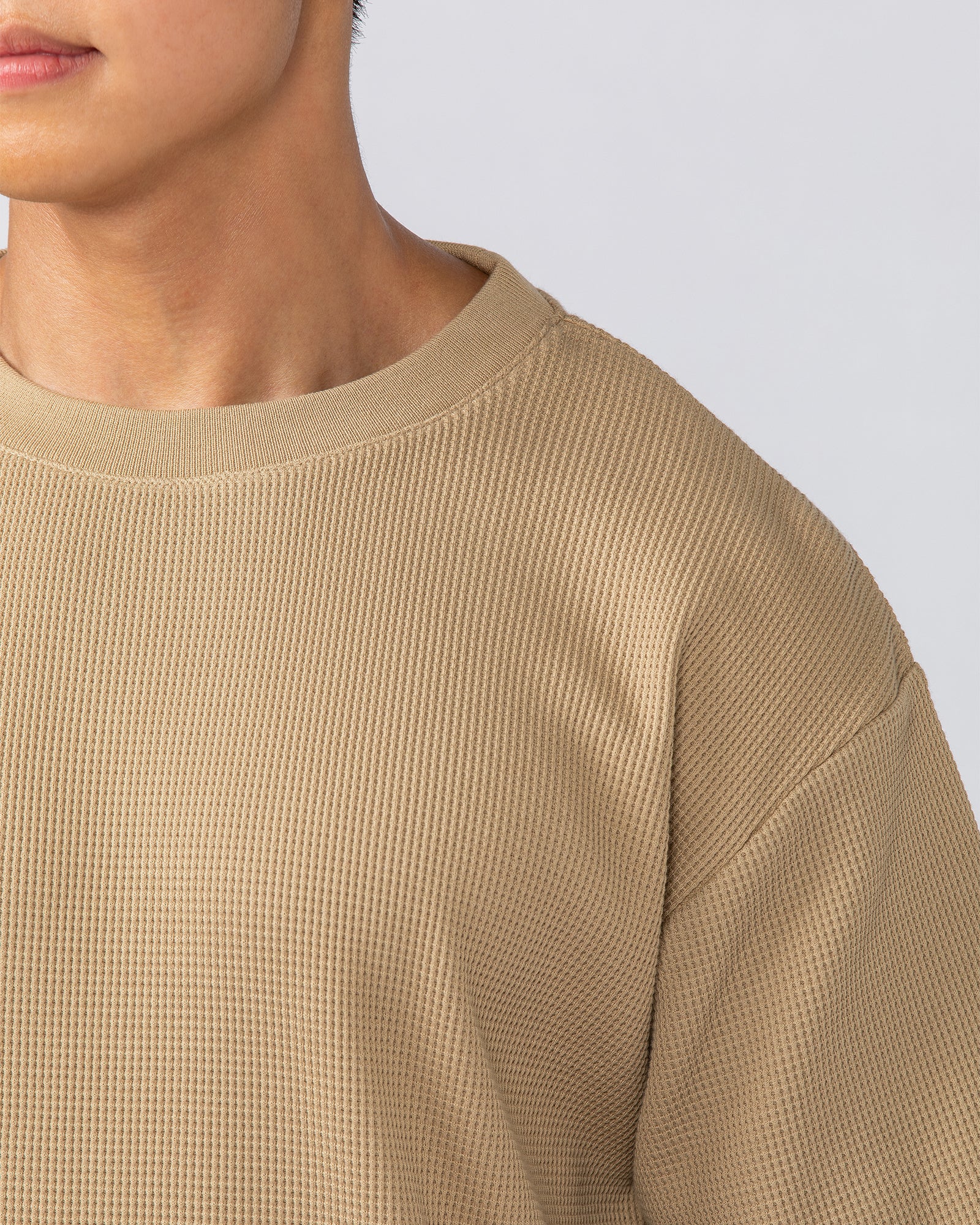 Lee Lem Short Boxy Waffle Tee - Butterscotch-T-Shirts-XS-022552BTTRSTCH-XS-MNAPPRL40942-3-Muscle Nation