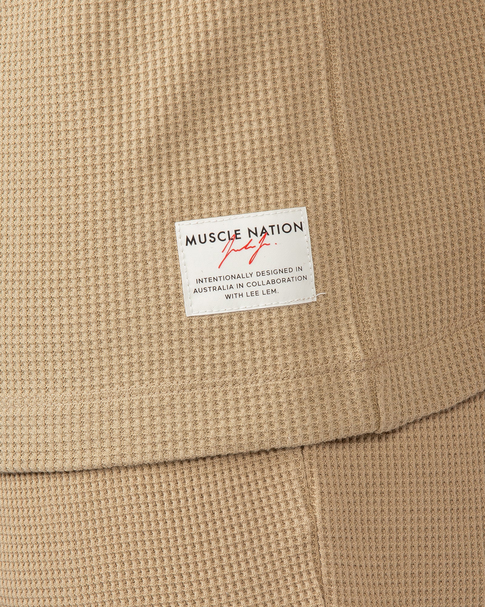 Lee Lem Short Boxy Waffle Muscle Tank - Butterscotch-Singlets & Tanks-XS-022548BTTRSTCH-XS-MNAPPRL42807-6-Muscle Nation