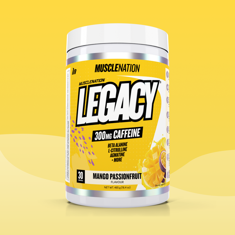 LEGACY Pre Workout Energy - Mango Passionfruit - 30 serves-Pre-Workouts-MNSUPPS0243-764460254525-1-Muscle Nation LEGACY Pre Workout Energy - Mango Passionfruit - 30 serves-Pre-Workouts-MNSUPPS0243-764460254525-1-Muscle Nation
