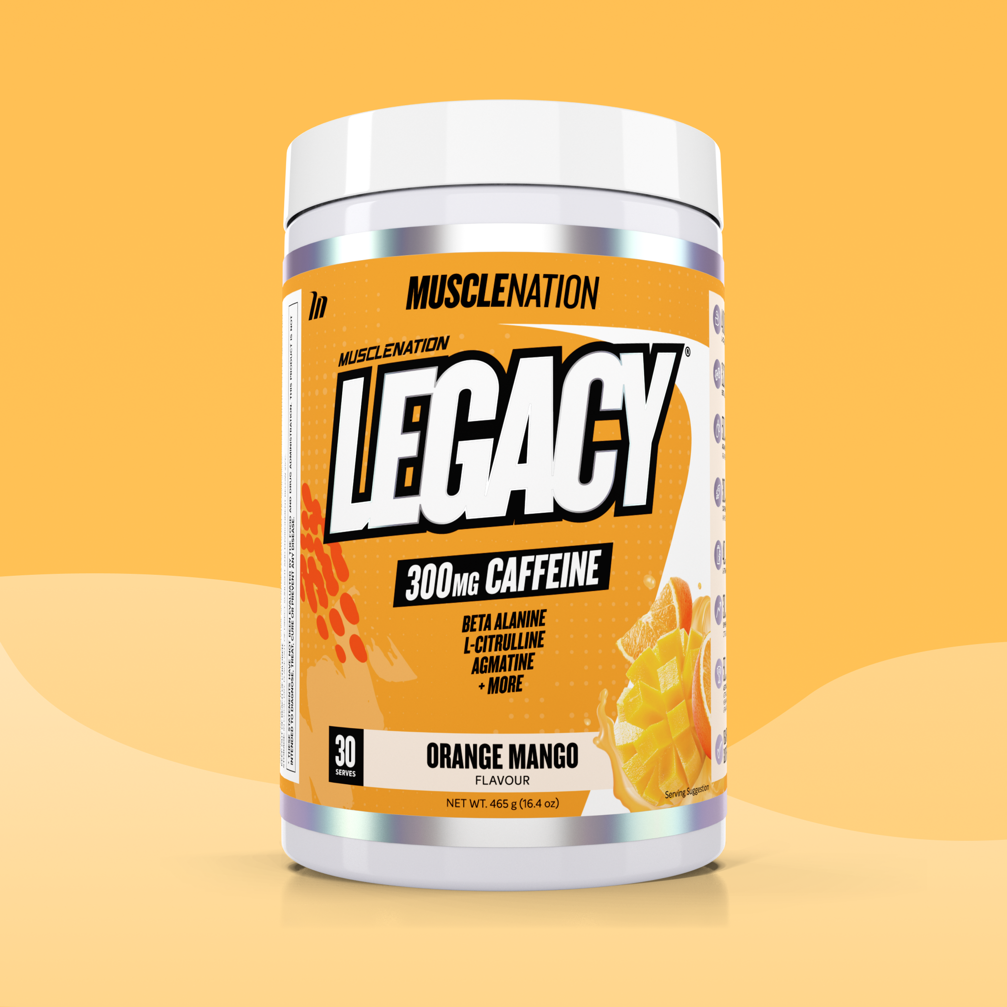 LEGACY Pre Workout Energy - Orange Mango - 30 serves-Pre-Workouts-MNSUPPS0335-745114578150-1-Muscle Nation
