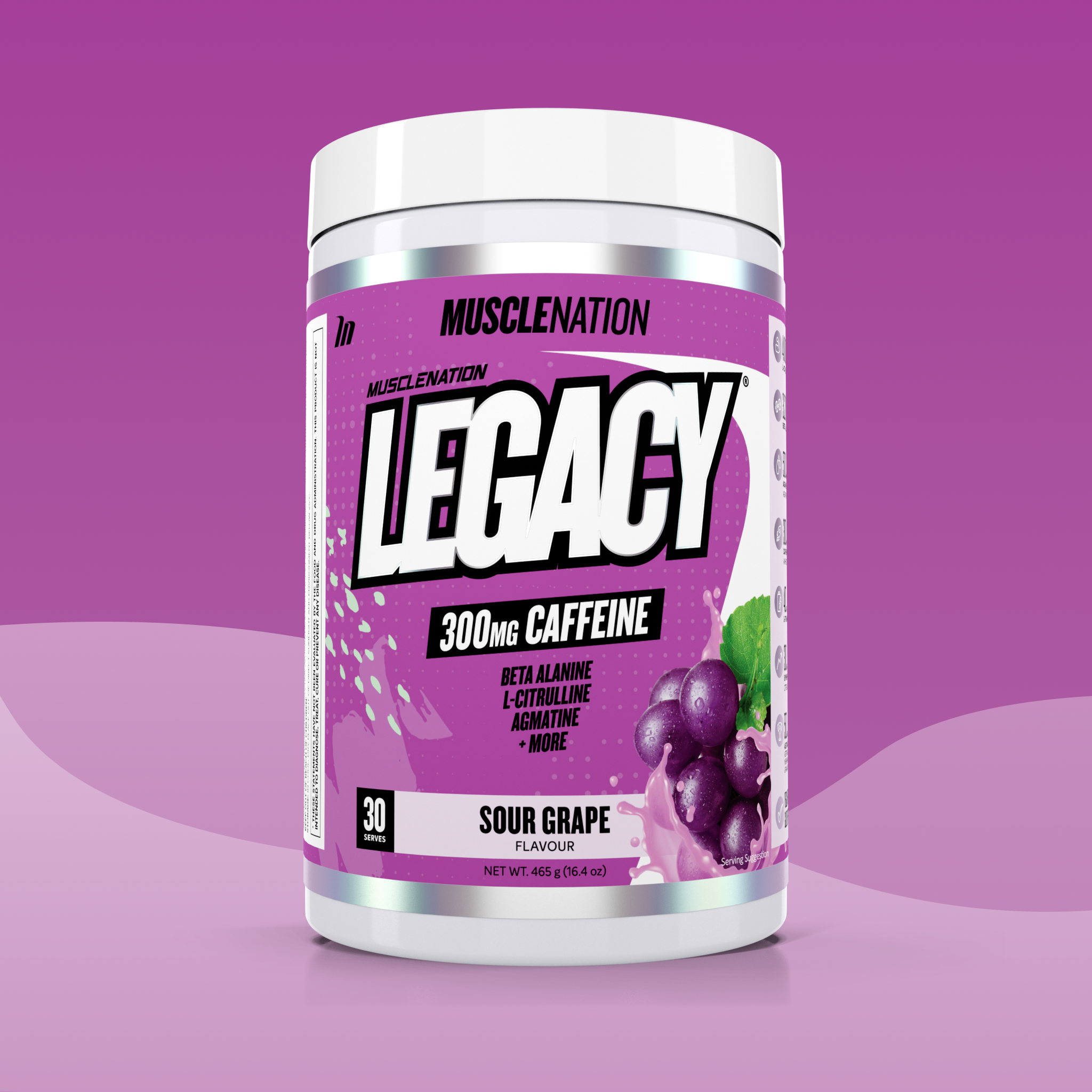 LEGACY Pre Workout Energy - Sour Grape - 30 serves-Pre-Workouts-MNSUPPS0203-764460254280-1-Muscle Nation