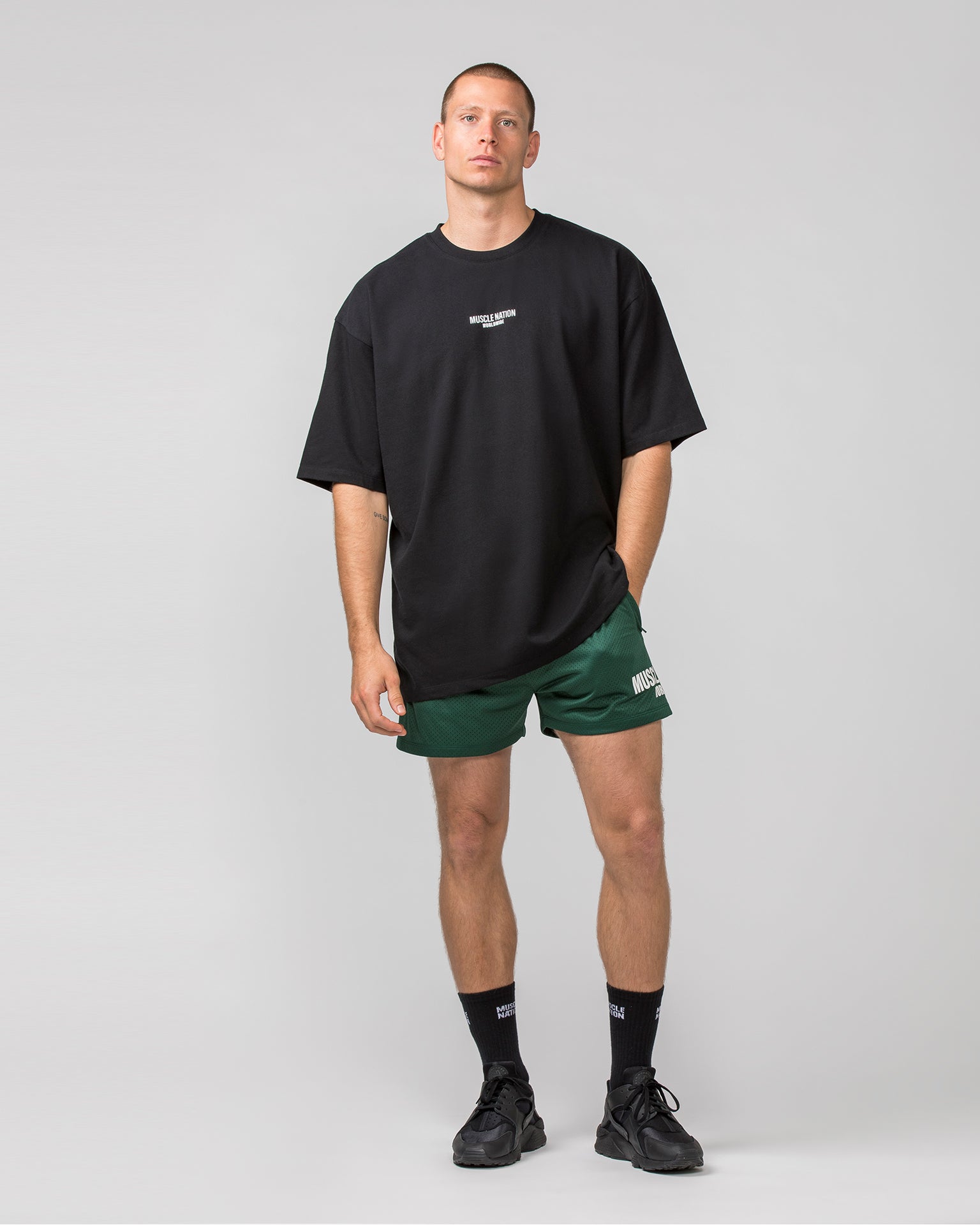 Worldwide Lay Up 3.5" Shorts - Forest Green-Shorts-S-062404FRSGRN-S-MNAPPRL31765-7-Muscle Nation