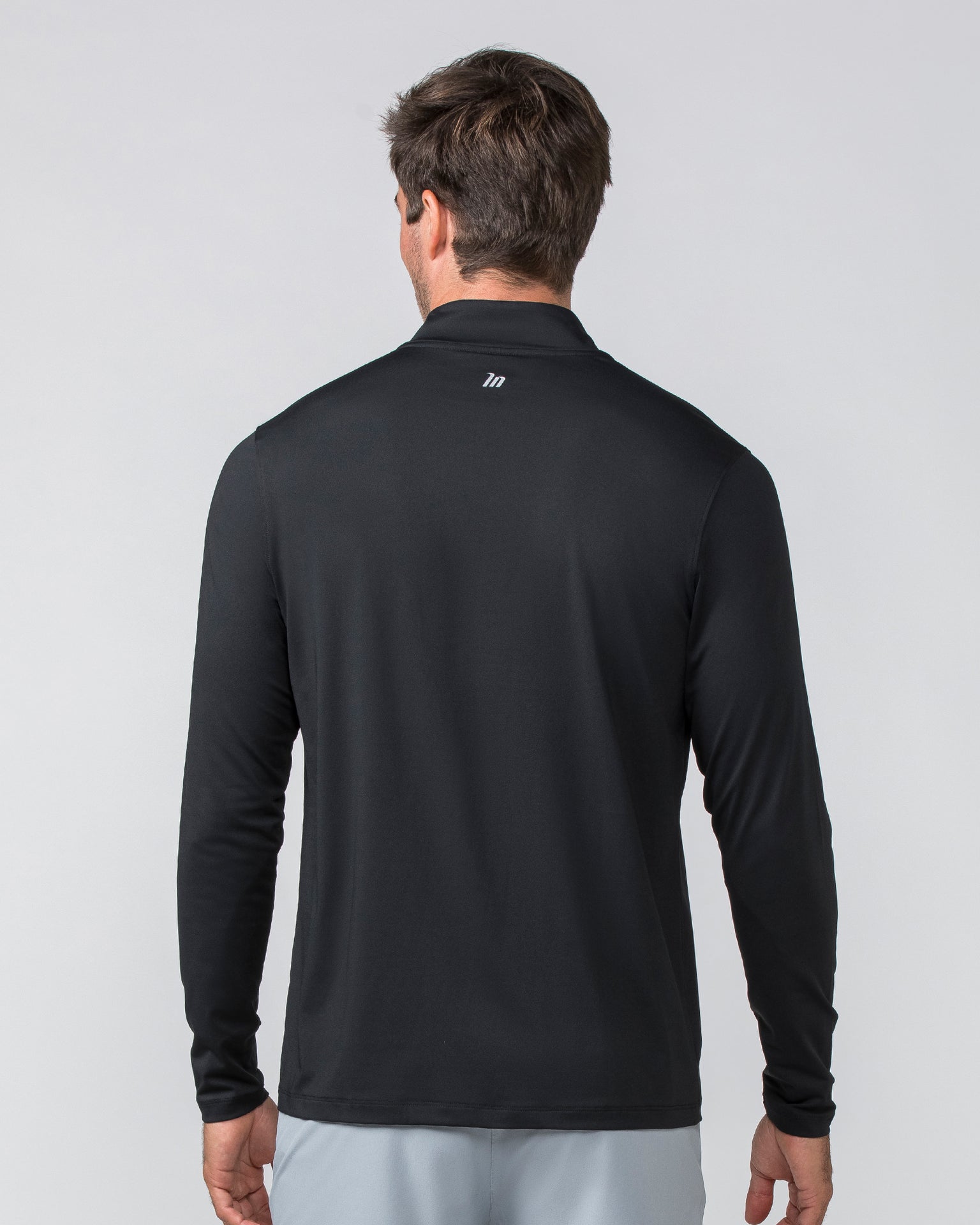 Legacy Long Sleeve Quarter Zip - Black (Black Logo)-Long Sleeve T-Shirts-S-032451BLKBL-S-MNAPPRL31214-4-Muscle Nation