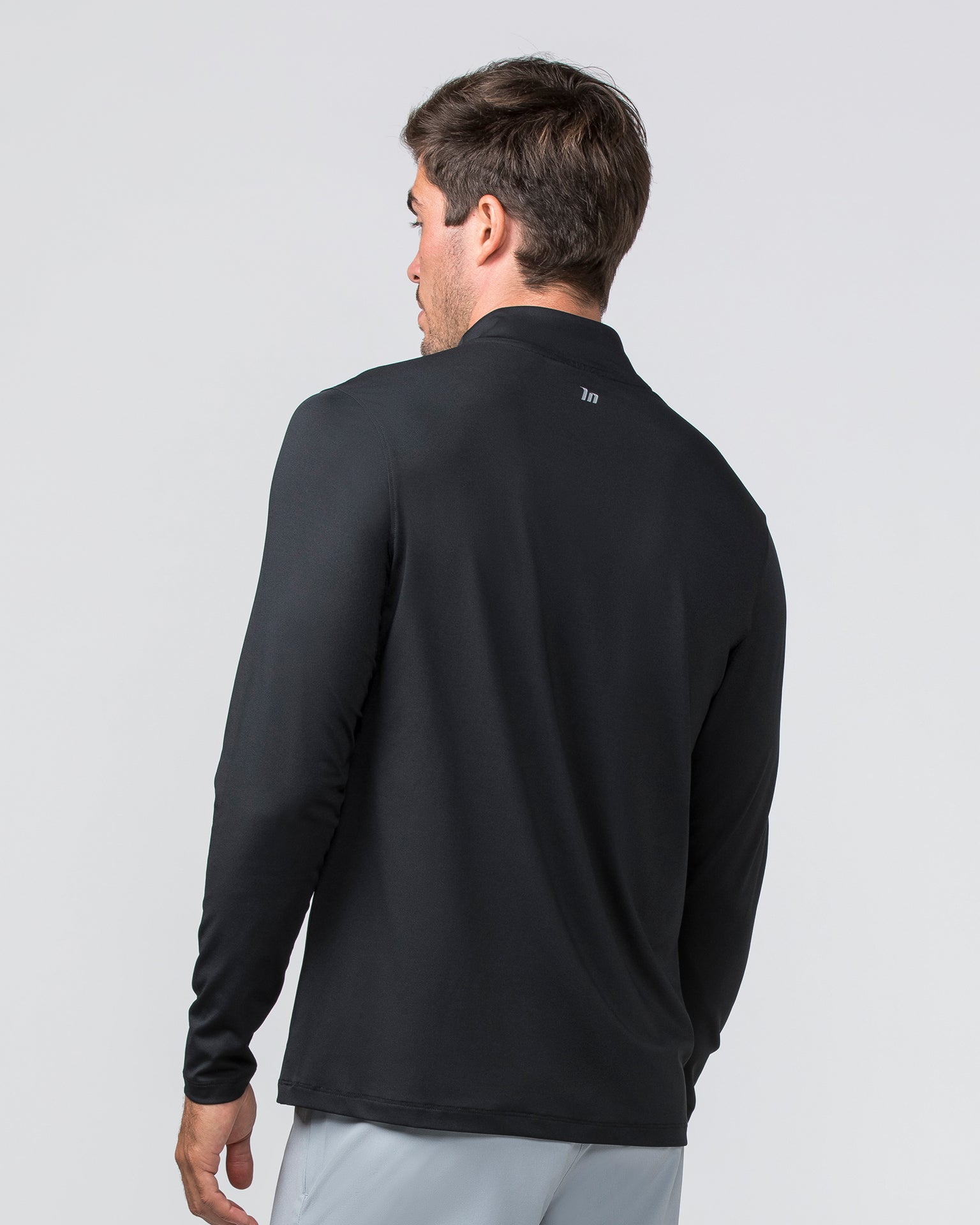 Legacy Long Sleeve Quarter Zip - Black (Black Logo)-Long Sleeve T-Shirts-S-032451BLKBL-S-MNAPPRL31214-3-Muscle Nation