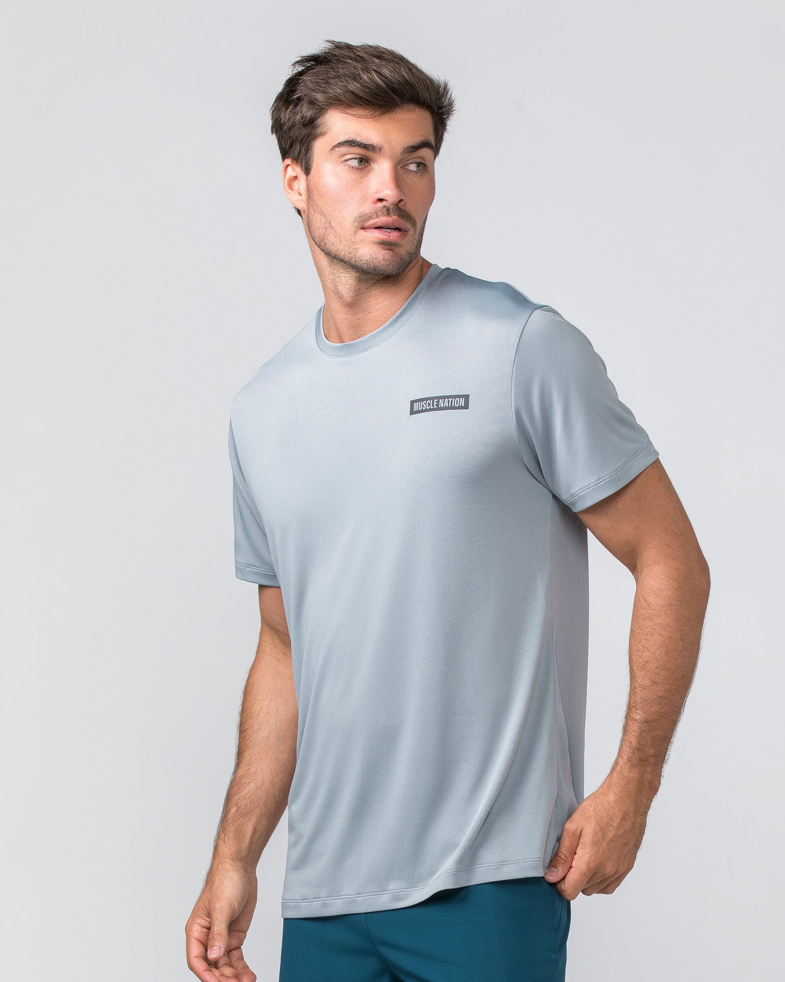 Relaxed Active Tee - Light Jet Grey-T-Shirts-S-022437LJETGR-S-MNAPPRL29719-2-Muscle Nation