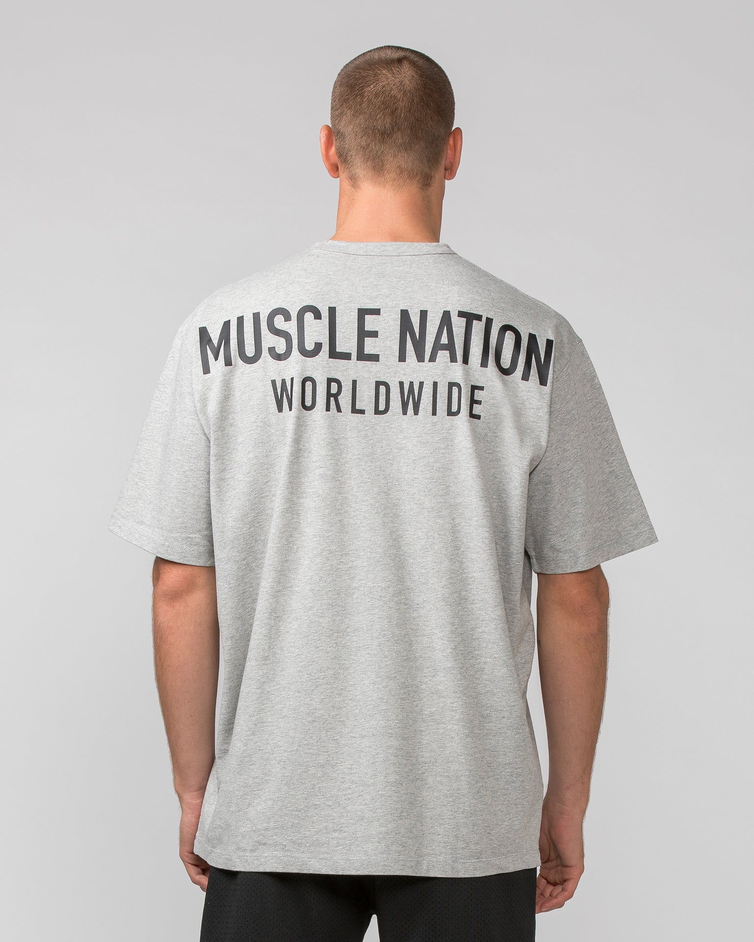 MNation Worldwide Pump Cover - Light Grey Marl / Black-T-Shirts-XS-022484LGMBLK-XS-MNAPPRL31934-4-Muscle Nation