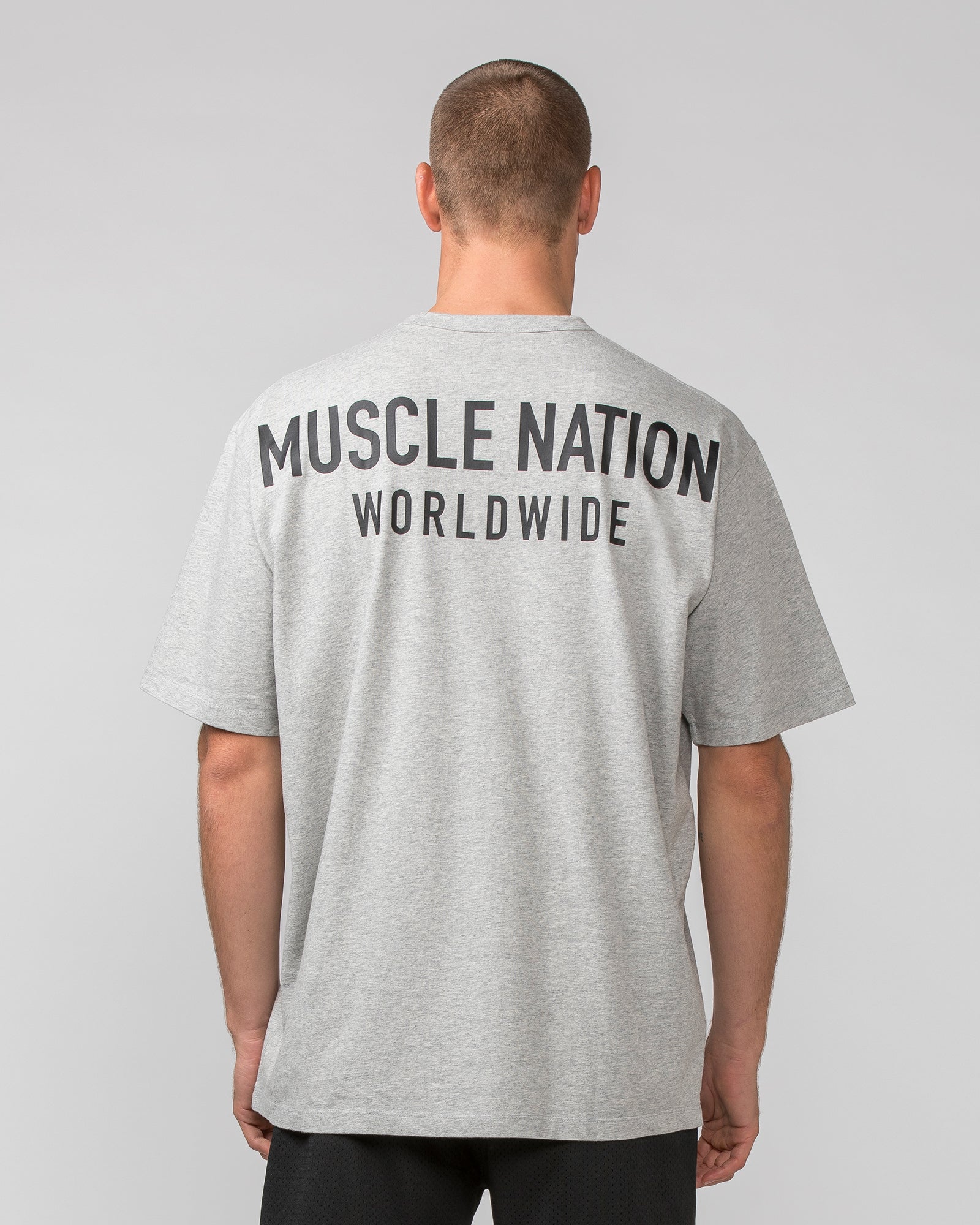 MNation Worldwide Pump Cover - Light Grey Marl / Black-T-Shirts-XS-022484LGMBLK-XS-MNAPPRL31934-4-Muscle Nation