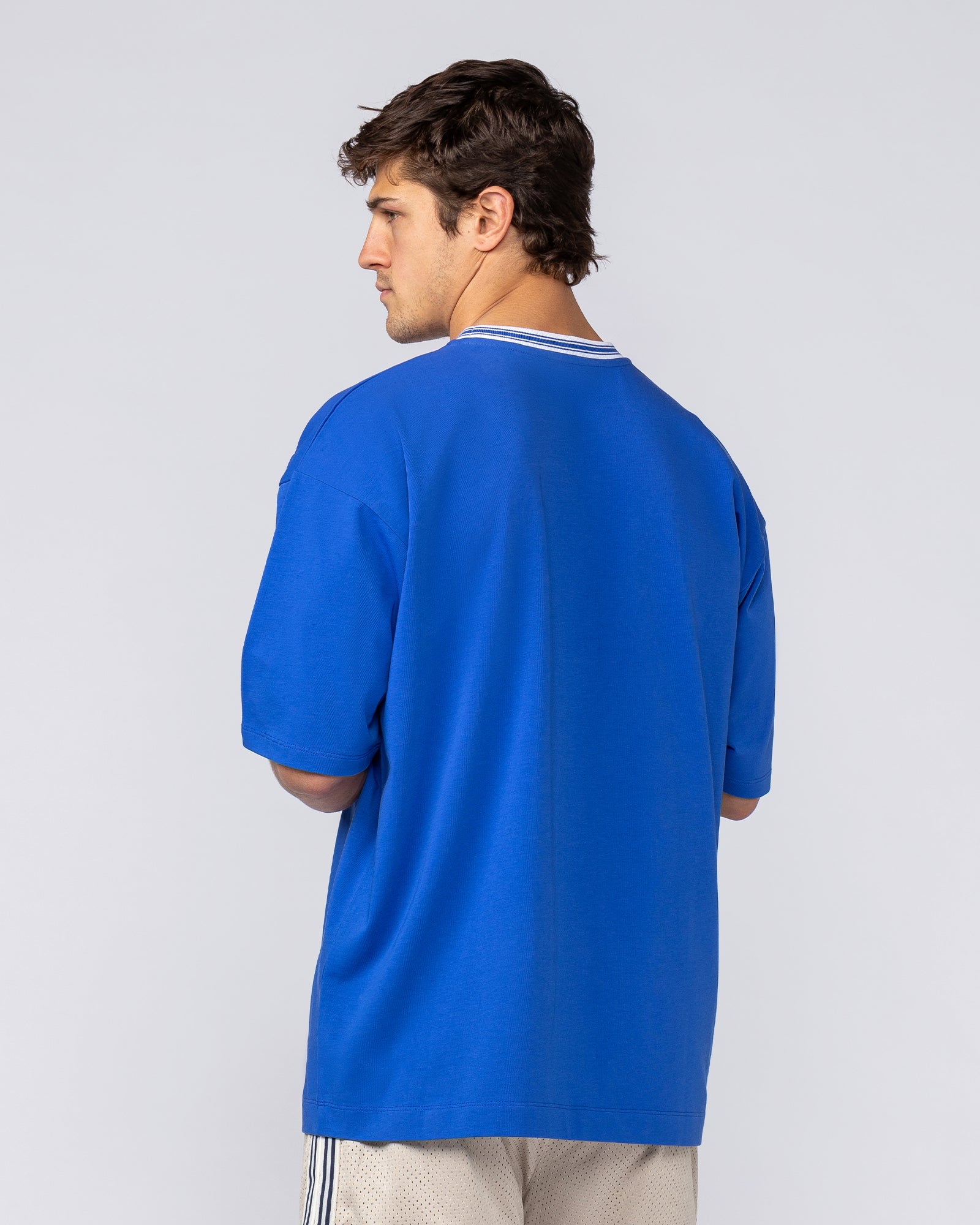 Ringer Oversized Tee - Power Blue-T-Shirts-XS-082521PWRBL-XS-MNAPPRL43878-5-Muscle Nation