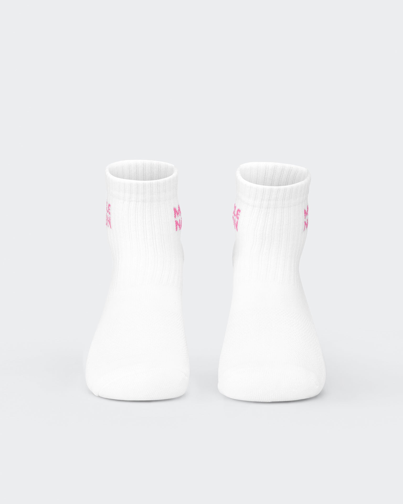 Womens 1/4 Crew Sock (2x Pack) - Clover/ Hollywood pink-Socks-White/ Clover, White/ Hollywood Pink-MNAPPRL32715WHTCLVHPK-ONE-MNAPPRL32715-2-Muscle Nation