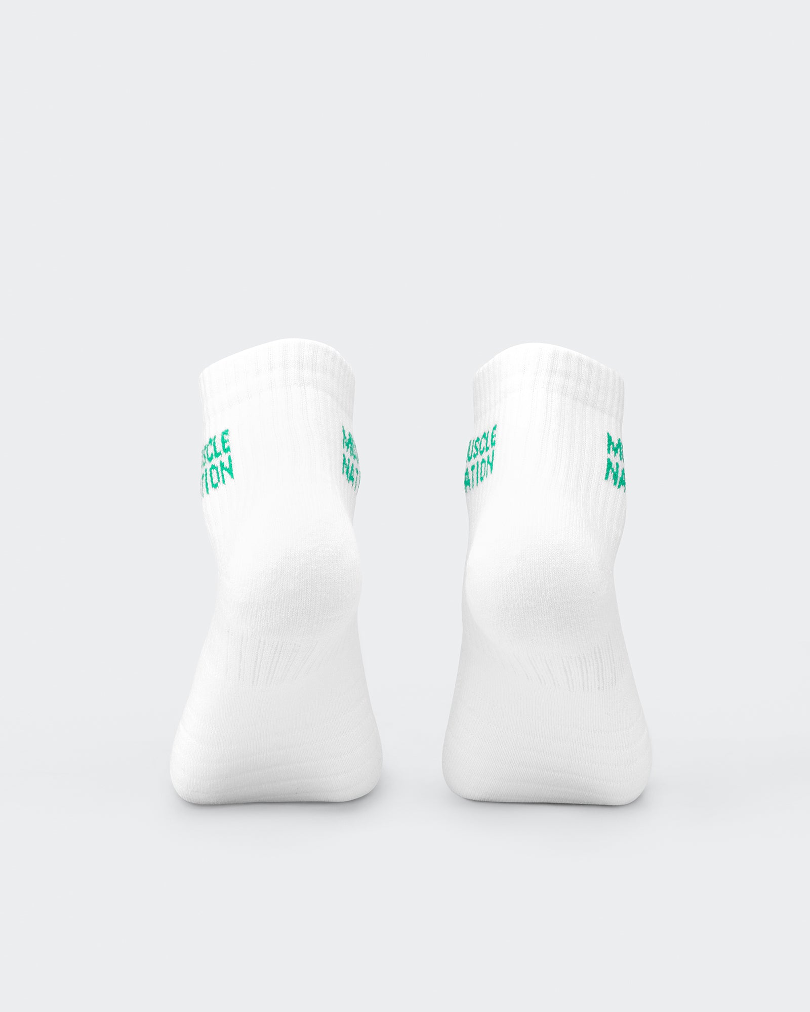 Womens 1/4 Crew Sock (2x Pack) - Clover/ Hollywood pink-Socks-White/ Clover, White/ Hollywood Pink-MNAPPRL32715WHTCLVHPK-ONE-MNAPPRL32715-5-Muscle Nation