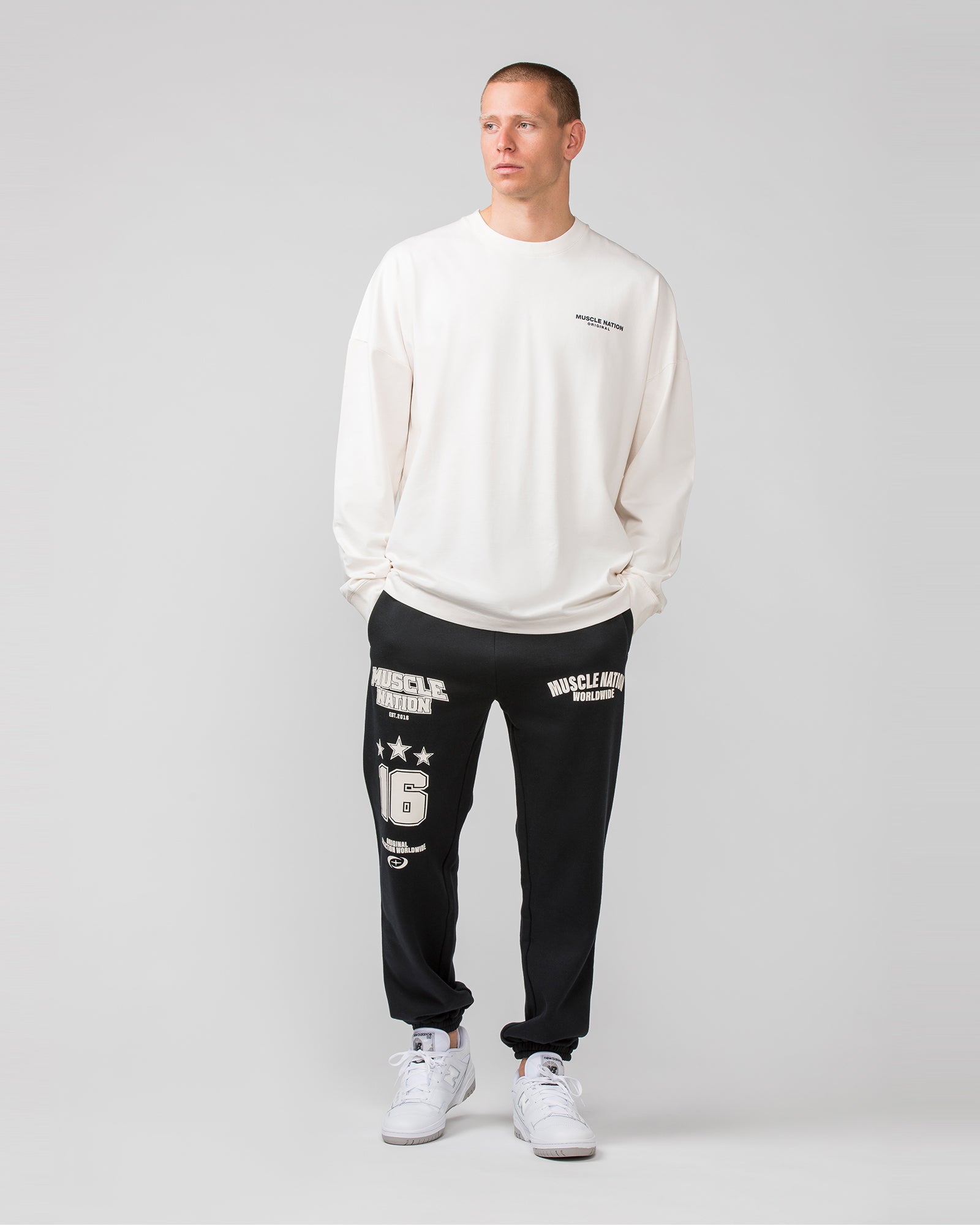 Worldwide Long Sleeve Tee - Travertine-Long Sleeve T-Shirts-S-022443TRAV-S-MNAPPRL30691-6-Muscle Nation