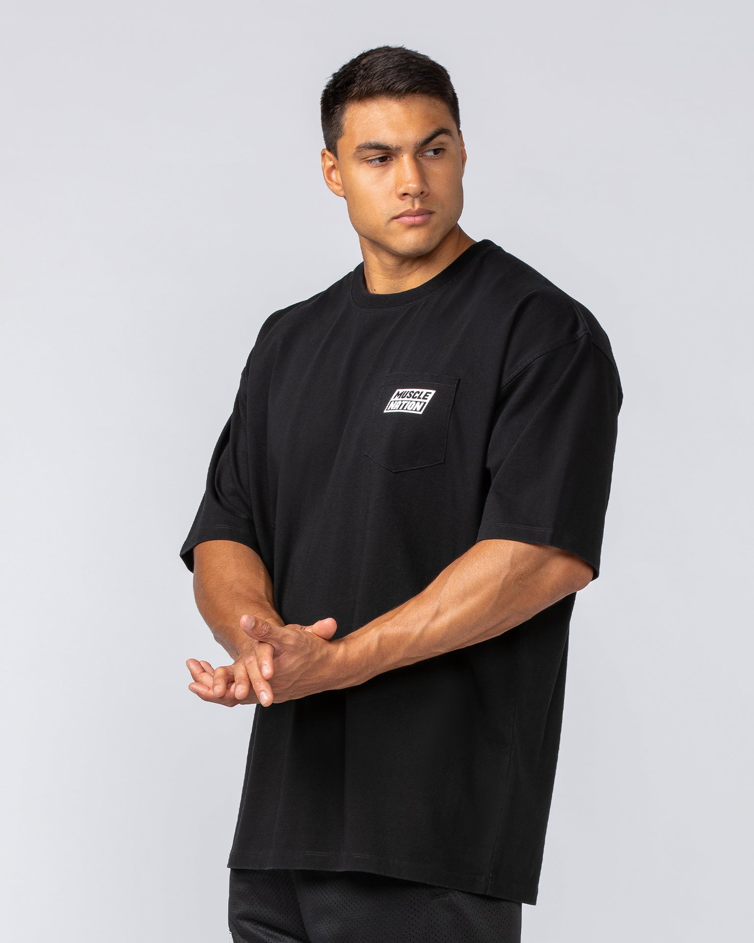 Oversized Pocket Pump Cover - Black-T-Shirts-XS-092414BLK-XS-MNAPPRL40081-3-Muscle Nation