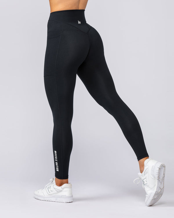 Unrivalled Everyday Pocket Ankle Leggings Black - Muscle Nation women's leggings