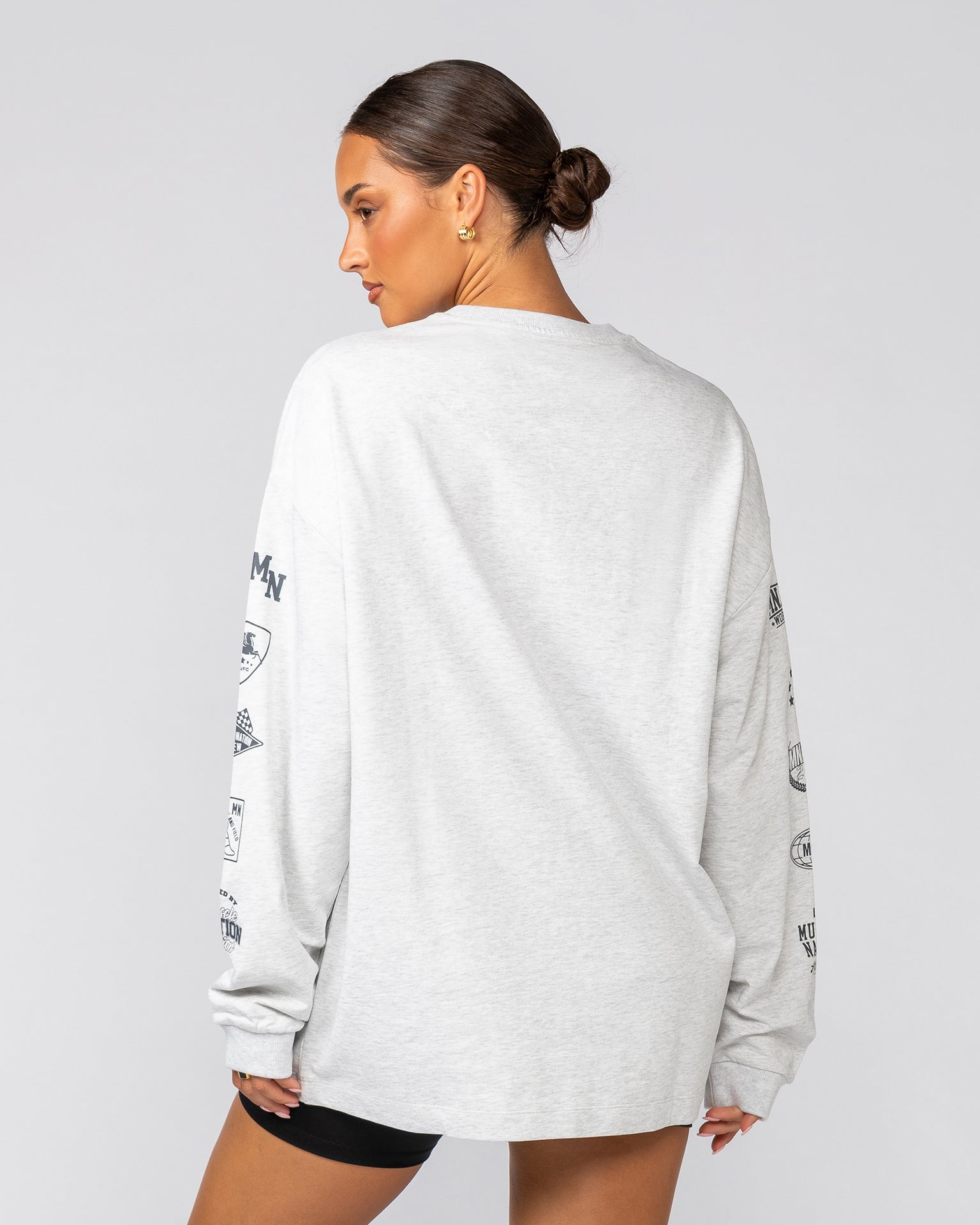 Alpha Loopback Oversized Mens Long Sleeve - Snow Grey Marl-Long Sleeve T-Shirts-S-042503SNGRYMR-S-MNAPPRL41734-7-Muscle Nation