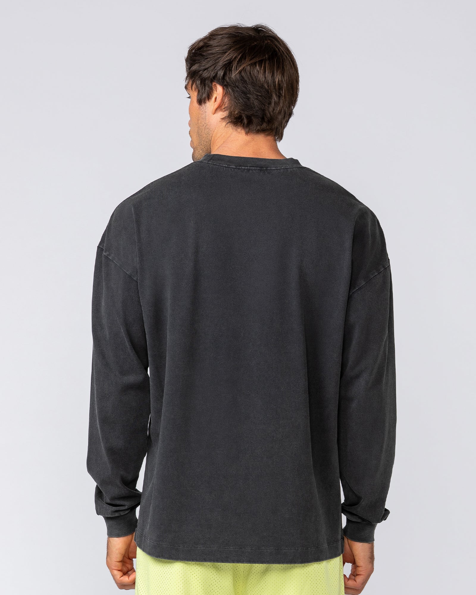 Alpha Oversized Mens Long Sleeve - Washed Black-Long Sleeve T-Shirts-S-042513WSHBLK-S-MNAPPRL41741-4-Muscle Nation