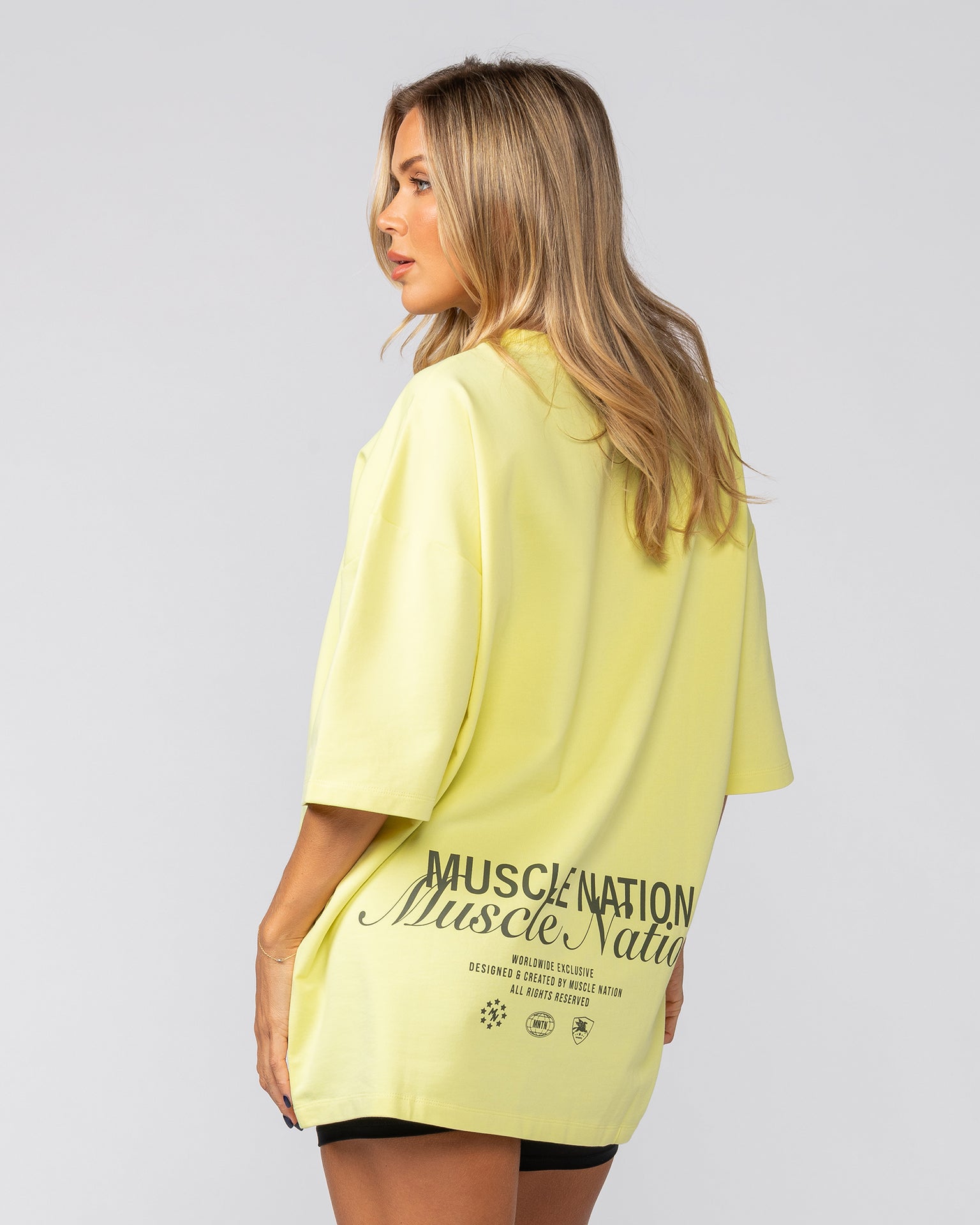 Loopback Oversized Tee - Pale Limeade-T-Shirts-XS-042501LMADE-XS-MNAPPRL41710-7-Muscle Nation