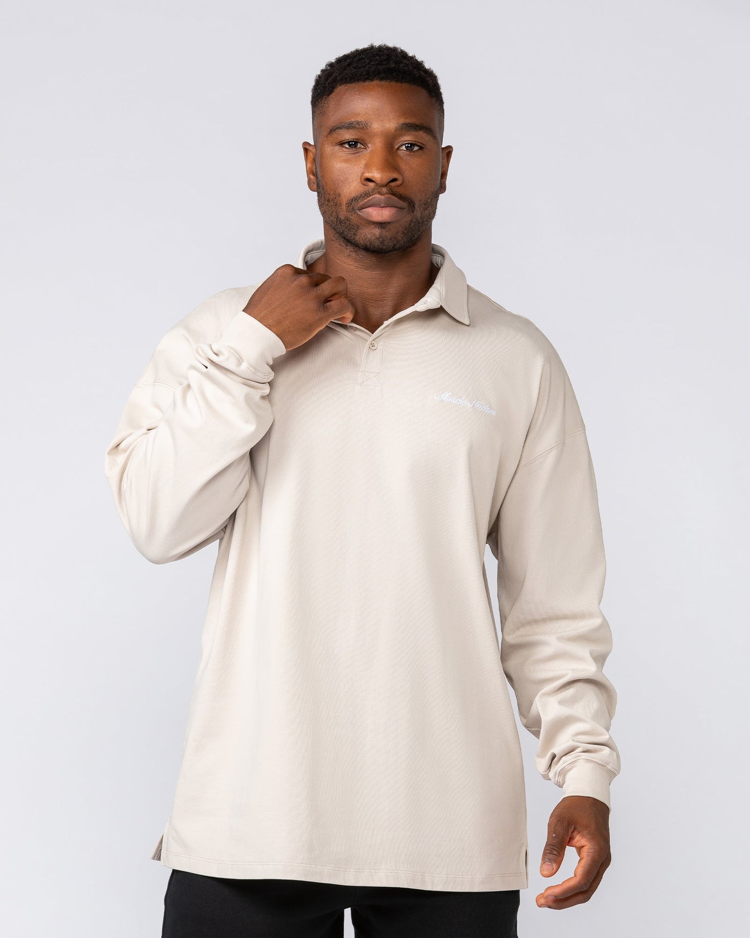 Off Duty Rugby Jersey - Cream-Long Sleeve T-Shirts-XS-042502CREAM-XS-MNAPPRL42495-1-Muscle Nation