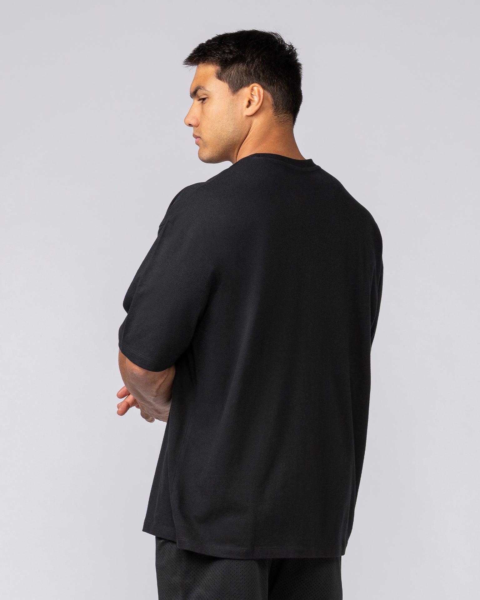 Varsity Training Oversized Tee - Black-T-Shirts-XS-072502BLK-XS-MNAPPRL44011-3-Muscle Nation