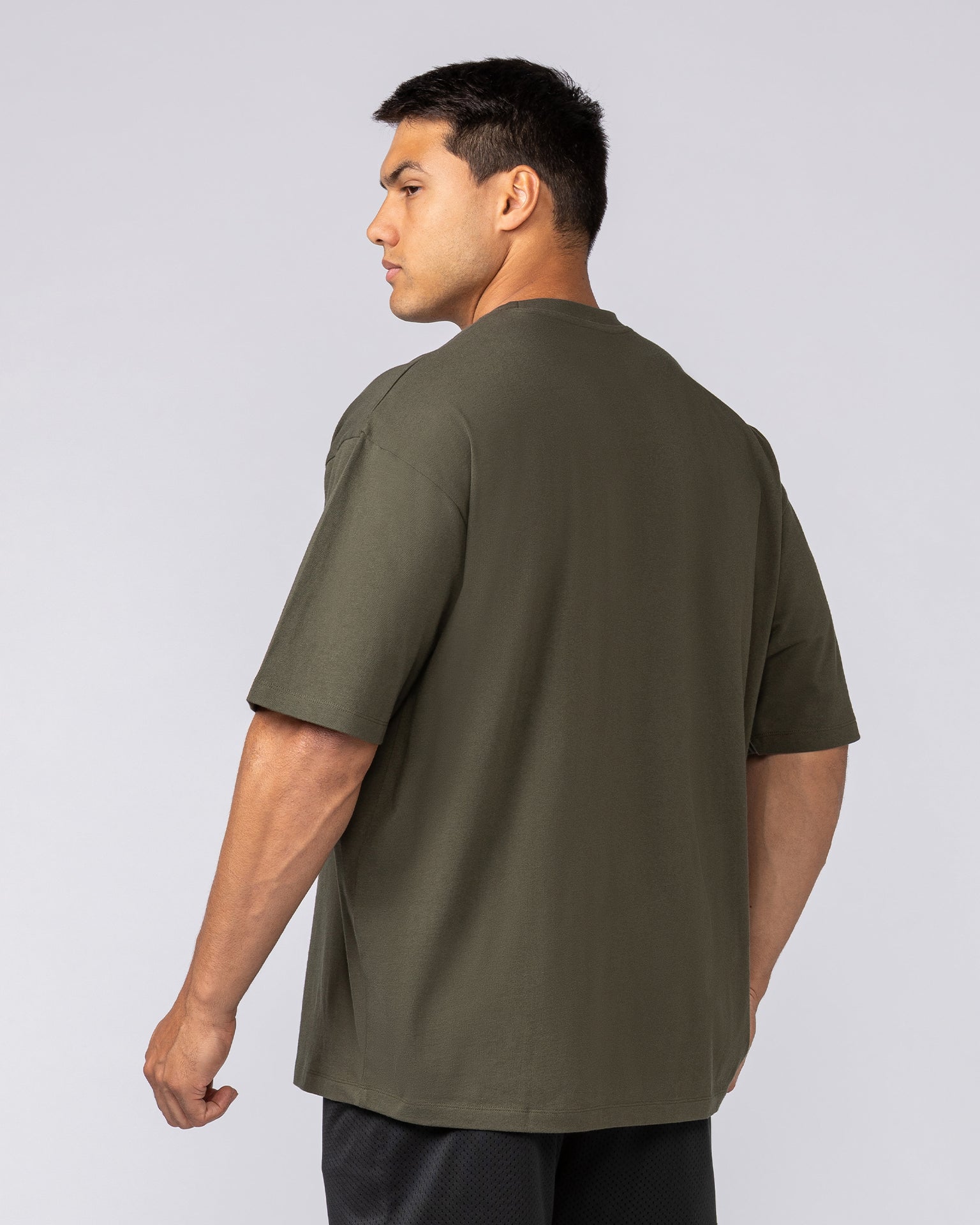 Varsity Training Oversized Tee - Dark Khaki-T-Shirts-XS-072502DKHAKI-XS-MNAPPRL44019-3-Muscle Nation