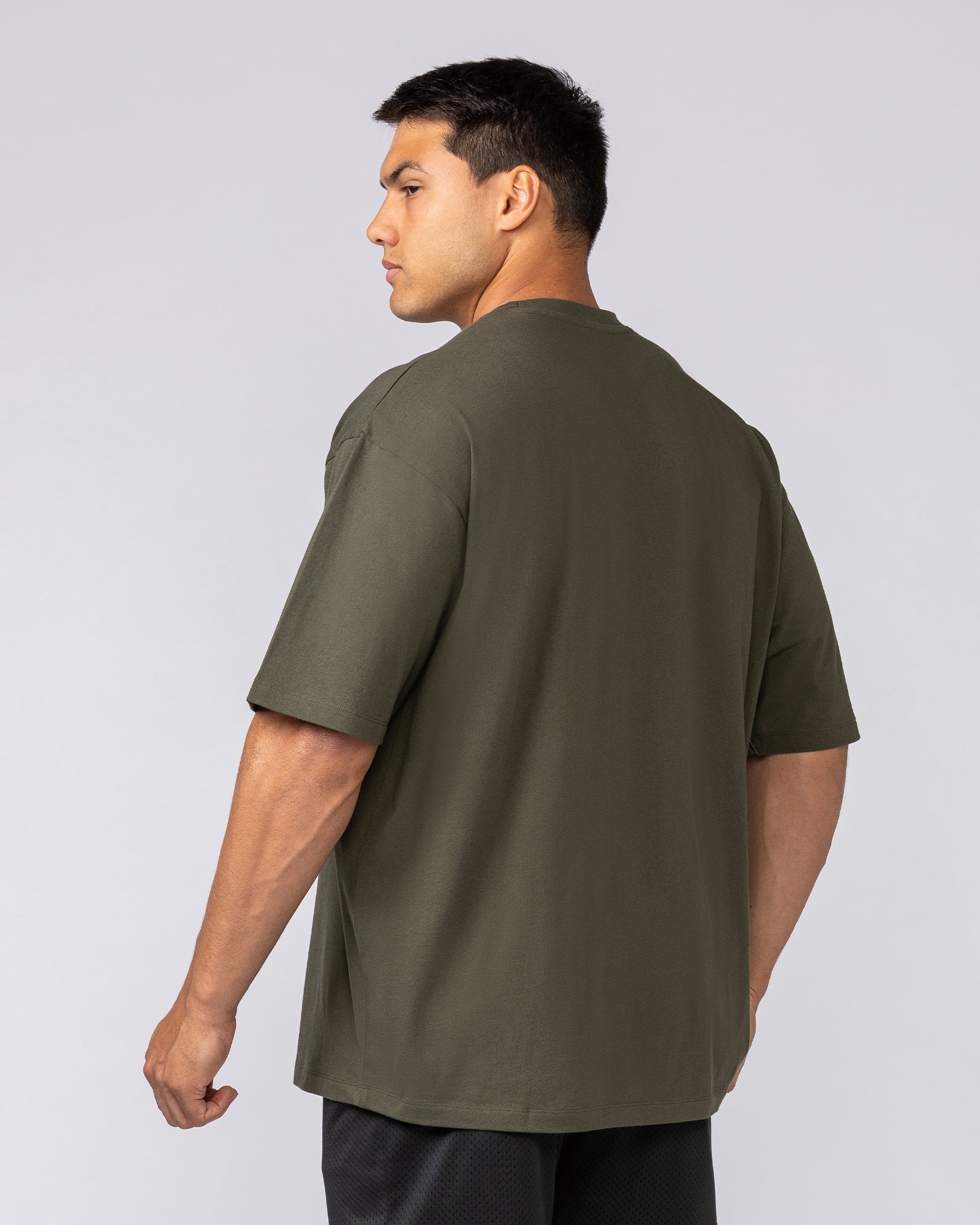Varsity Training Oversized Tee - Dark Khaki-T-Shirts-XS-072502DKHAKI-XS-MNAPPRL44019-3-Muscle Nation