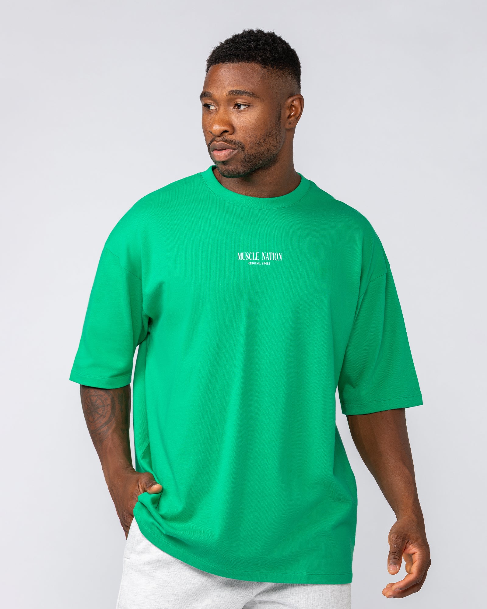 Weekender Oversized Tee - Clover-T-Shirts-XS-042505CLVR-XS-MNAPPRL43315-1-Muscle Nation