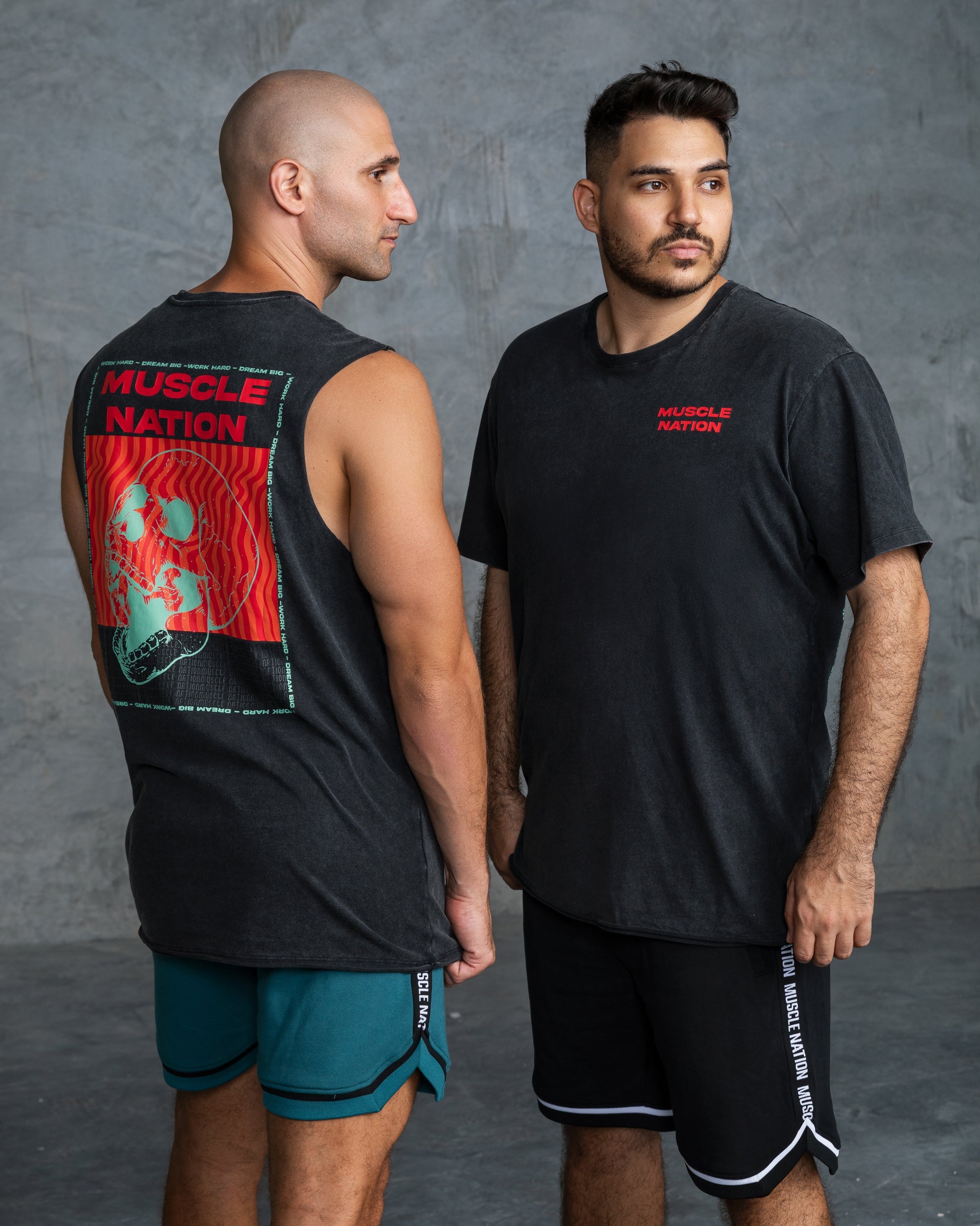 Mens Skull Vintage Tee & Tank-Muscle Nation