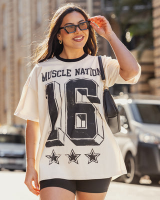 Numero Oversized Tee - Travertine-T-Shirts-XXS-082511TRAV-XXS-MNAPPRL43482-1-Muscle Nation