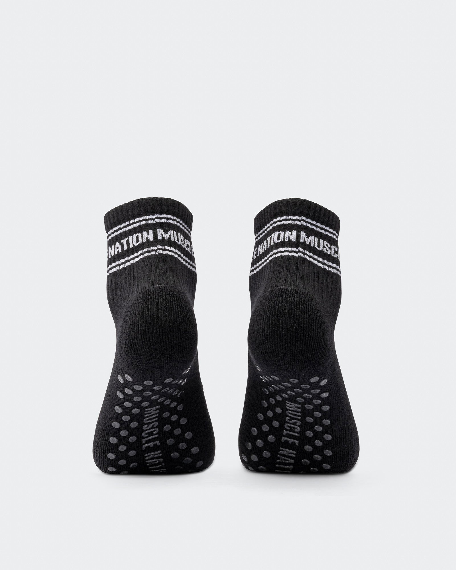 1/4 Crew Grip Sock - 1Pack - Black-Socks-ACC1125213BLK-MNAPPRL47941-5-Muscle Nation