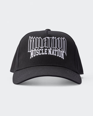 MN Worldwide Metal A-Frame Hat - Black-Accessories-Black-ACC1125241BLK-ONE-MNAPPRL48801-1-Muscle Nation