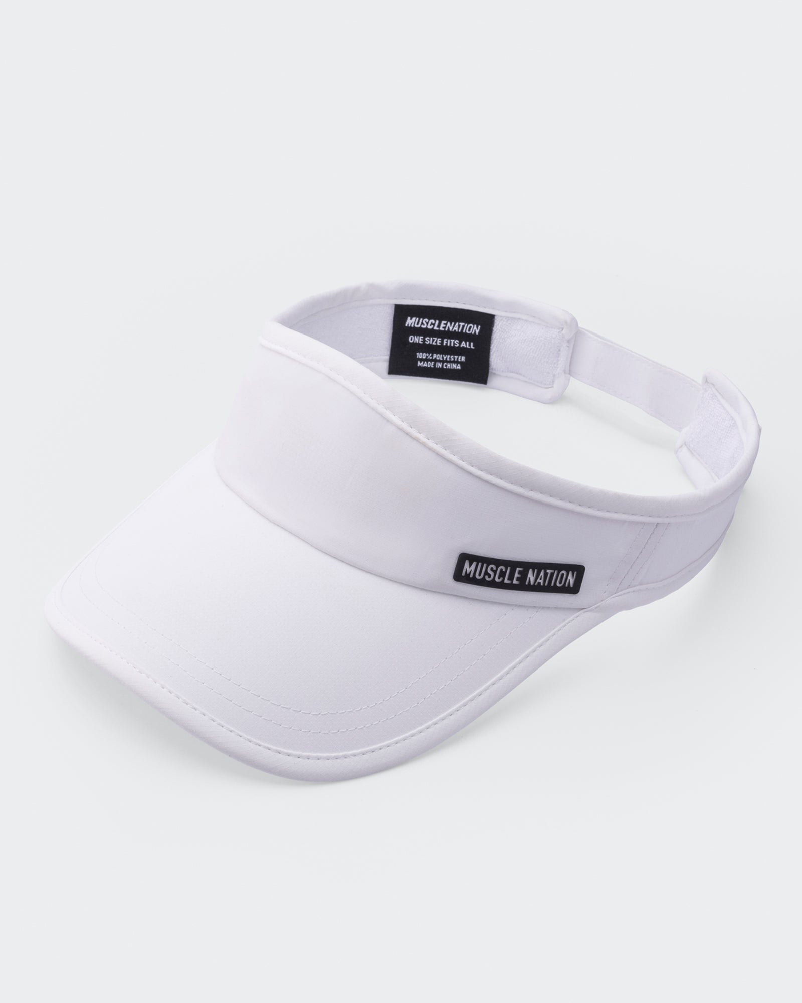 Muscle Nation Active Visor - White-Accessories-White-ACC1124176WHT-ONE-MNAPPRL32757-2-Muscle Nation