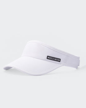 Muscle Nation Active Visor - White-Accessories-White-ACC1124176WHT-ONE-MNAPPRL32757-1-Muscle Nation