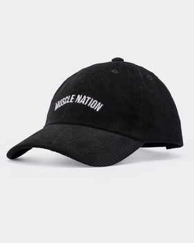 Worldwide Corduroy Dad Cap - Black-Accessories-Black-AC022468BLK-ONE-MNAPPRL30331-1-Muscle Nation