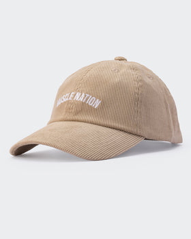 Worldwide Corduroy Dad Cap - Cream-Accessories-Cream-AC022468CREAM-ONE-MNAPPRL30334-1-Muscle Nation