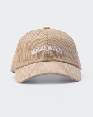 Worldwide Corduroy Dad Cap - Cream-Accessories-Cream-AC022468CREAM-ONE-MNAPPRL30334-2-Muscle Nation