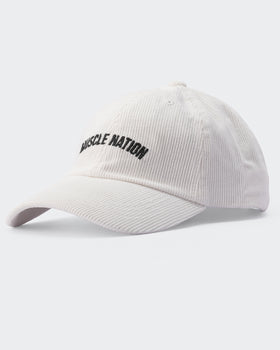 Worldwide Corduroy Dad Cap - White-Accessories-White-AC022468WHT-ONE-MNAPPRL30335-1-Muscle Nation