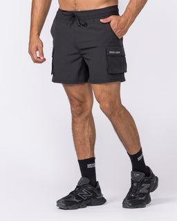 Active Cargo 5" Shorts Black - Muscle Nation men's cargo shorts